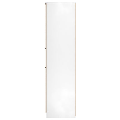 Worcester Tall Mirror Wardrobe White & Light Oak 111cm
