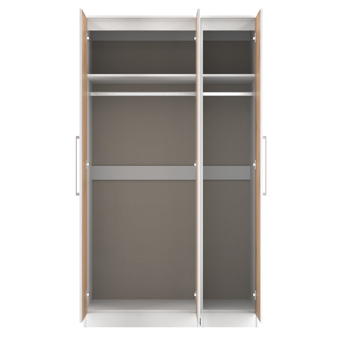 Worcester Tall Mirror Wardrobe White & Light Oak 111cm