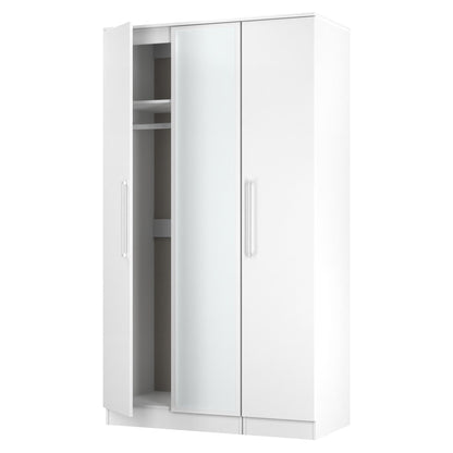 Worcester Tall Mirror Wardrobe White 111cm