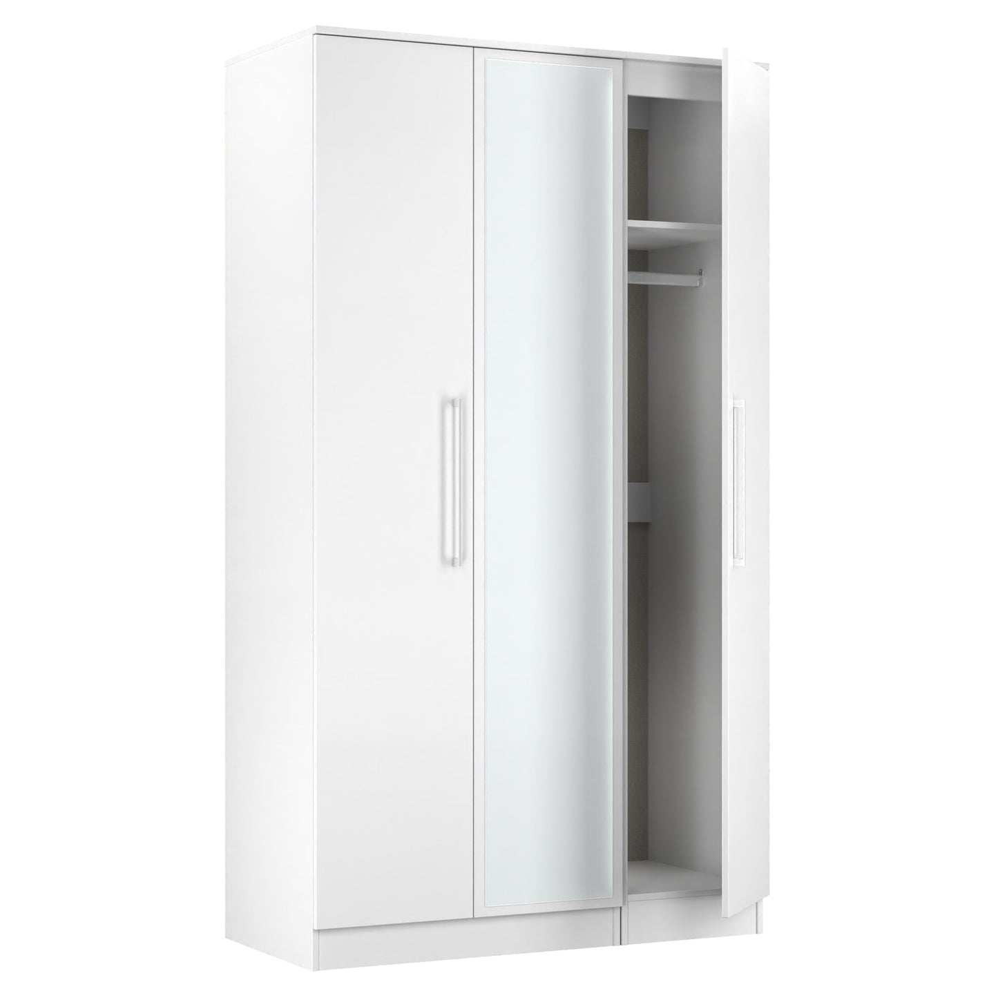 Worcester Tall Mirror Wardrobe White 111cm