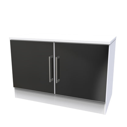 Worcester TV Unit Black & White 2 Doors 74cm