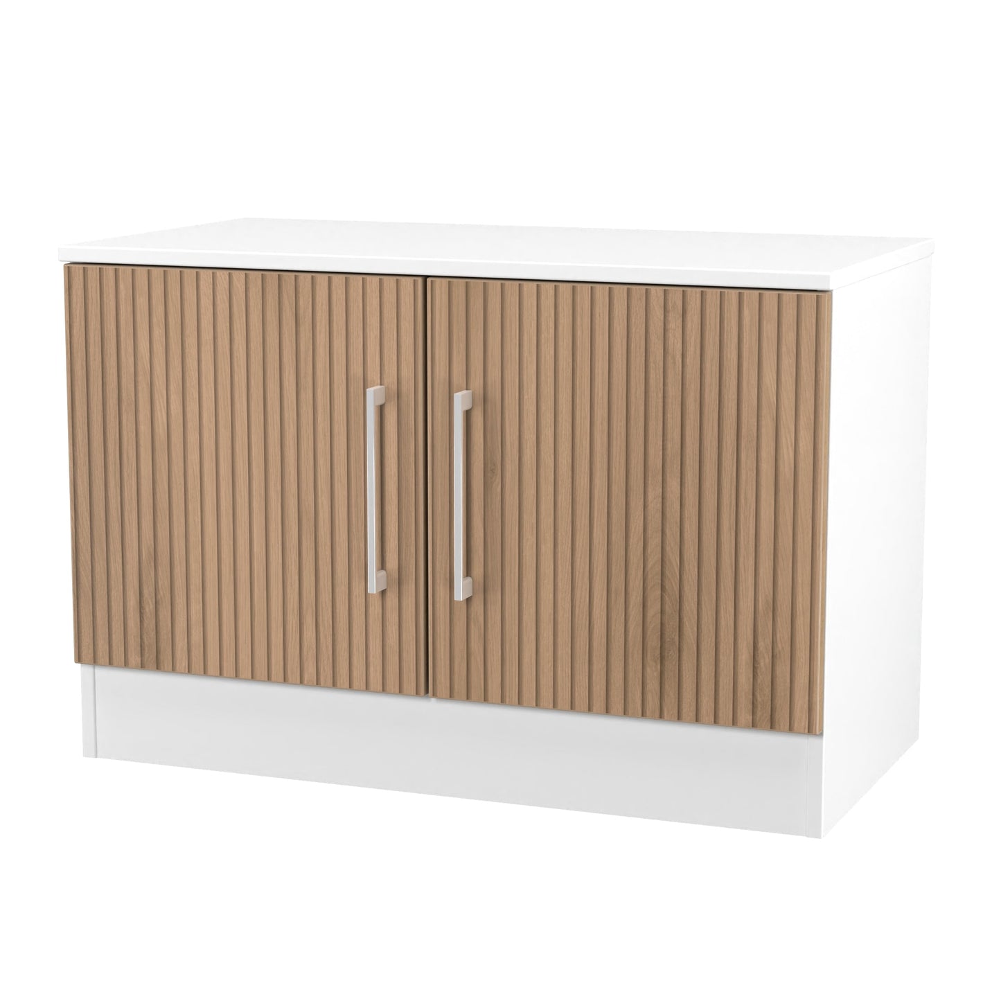 Worcester TV Unit White & Light Oak 2 Doors 74cm