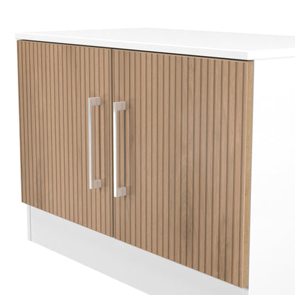 Worcester TV Unit White & Light Oak 2 Doors 74cm