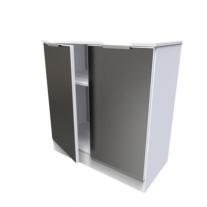 Worcester Cabinet Black & White 2 Doors 1 Shelf 74cm