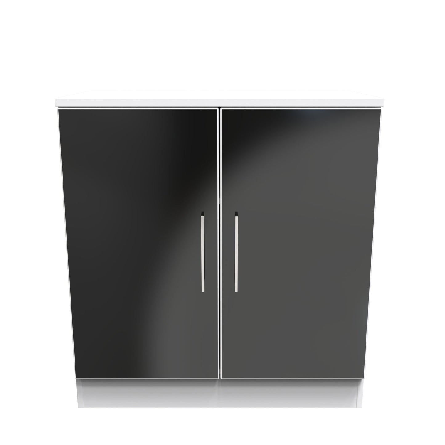 Worcester Cabinet Black & White 2 Doors 1 Shelf 74cm