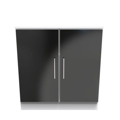 Worcester Cabinet Black & White 2 Doors 1 Shelf 74cm