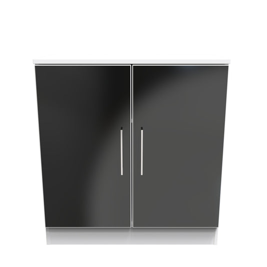 Worcester Cabinet Black & White 2 Doors 1 Shelf 74cm