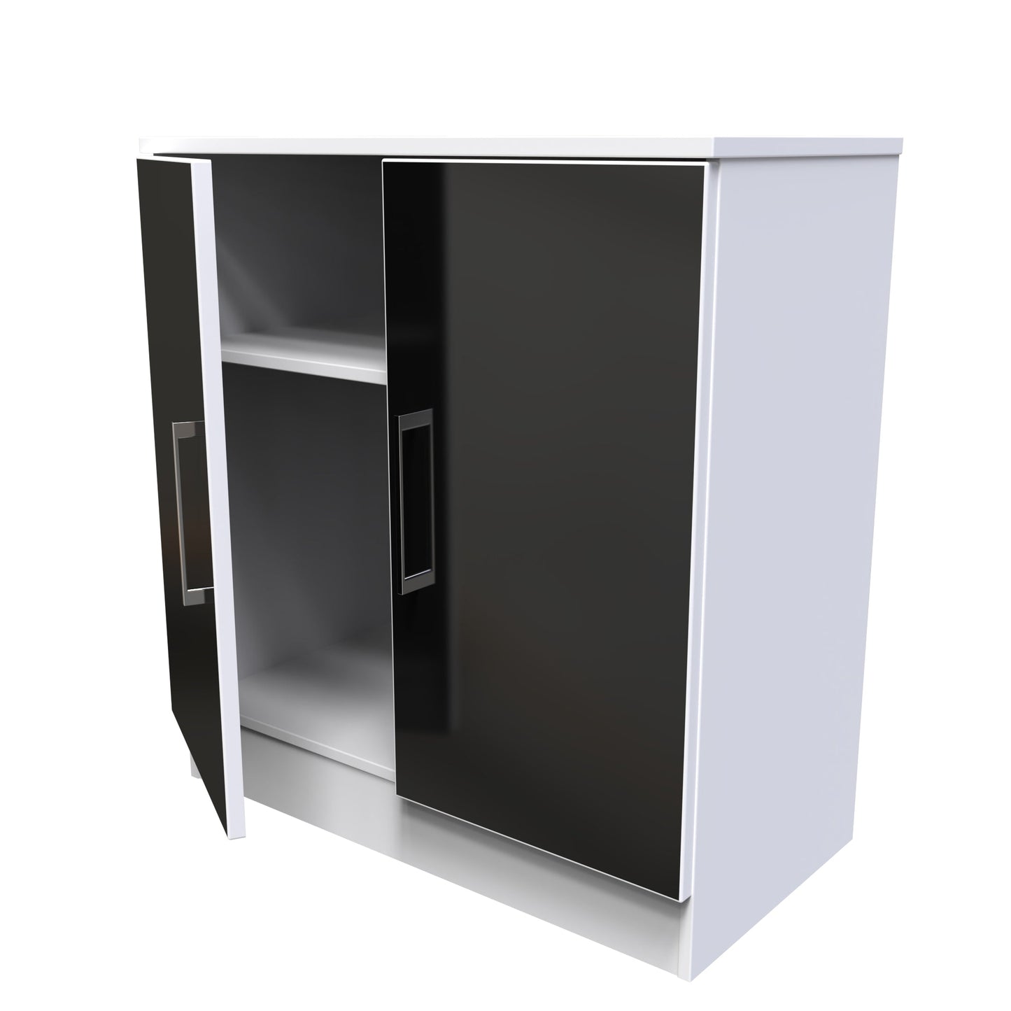 Worcester Cabinet Black & White 2 Doors 1 Shelf 74cm
