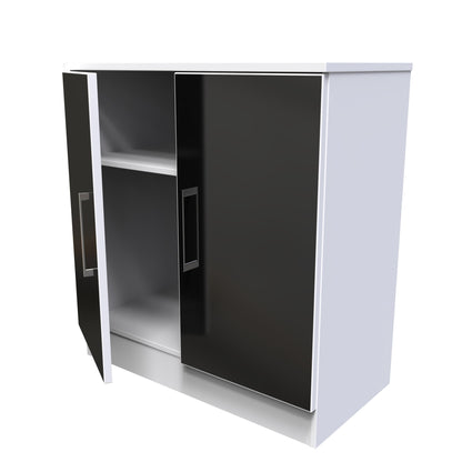 Worcester Cabinet Black & White 2 Doors 1 Shelf 74cm