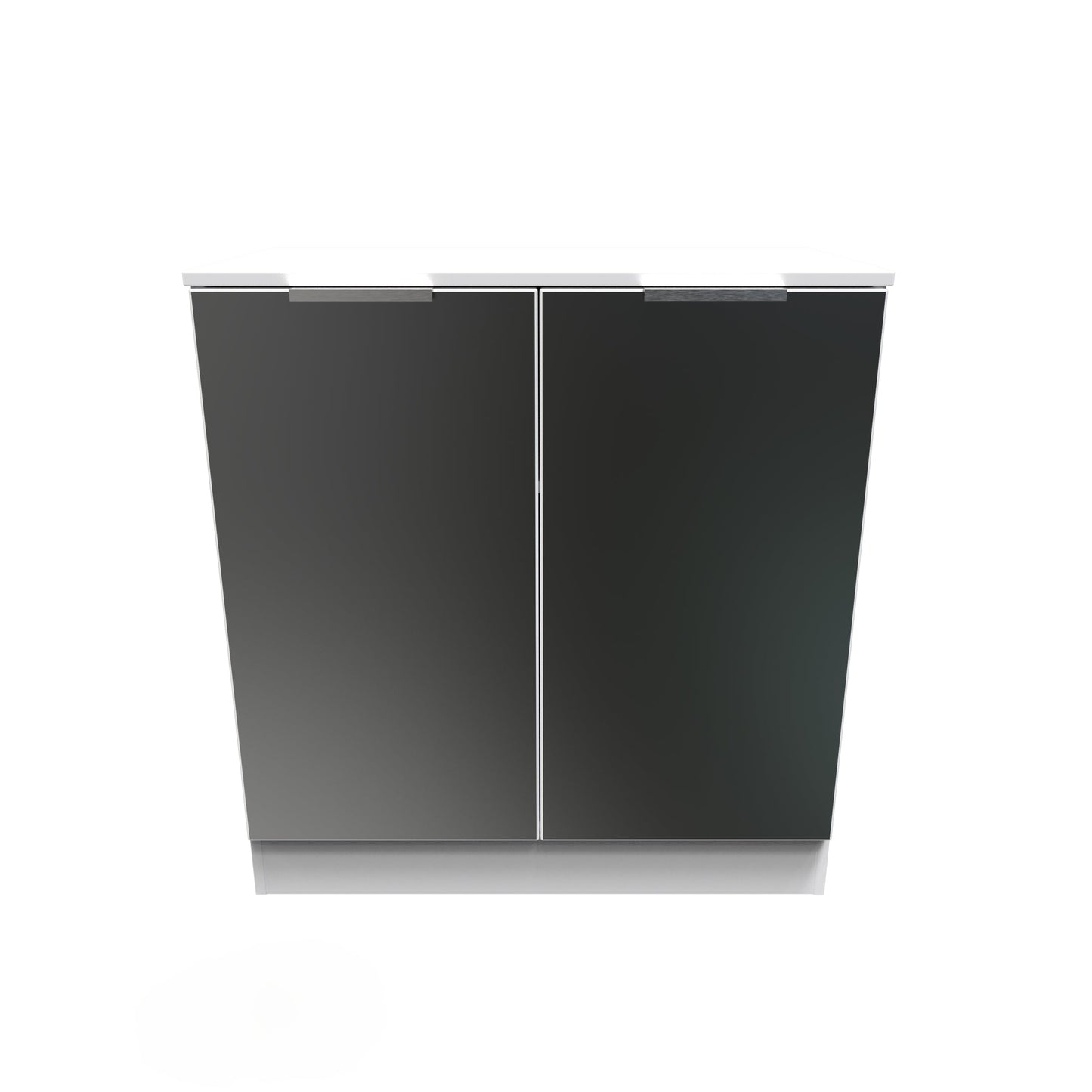 Worcester Cabinet Black & White 2 Doors 1 Shelf 74cm