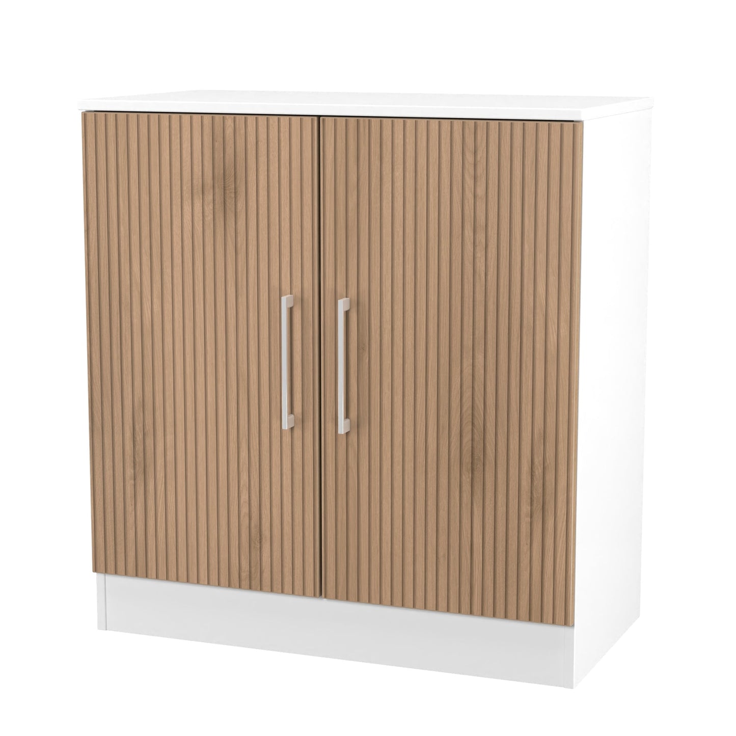 Worcester Cabinet White & Light Oak 2 Doors 1 Shelf 74cm