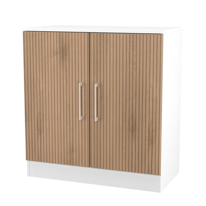Worcester Cabinet White & Light Oak 2 Doors 1 Shelf 74cm