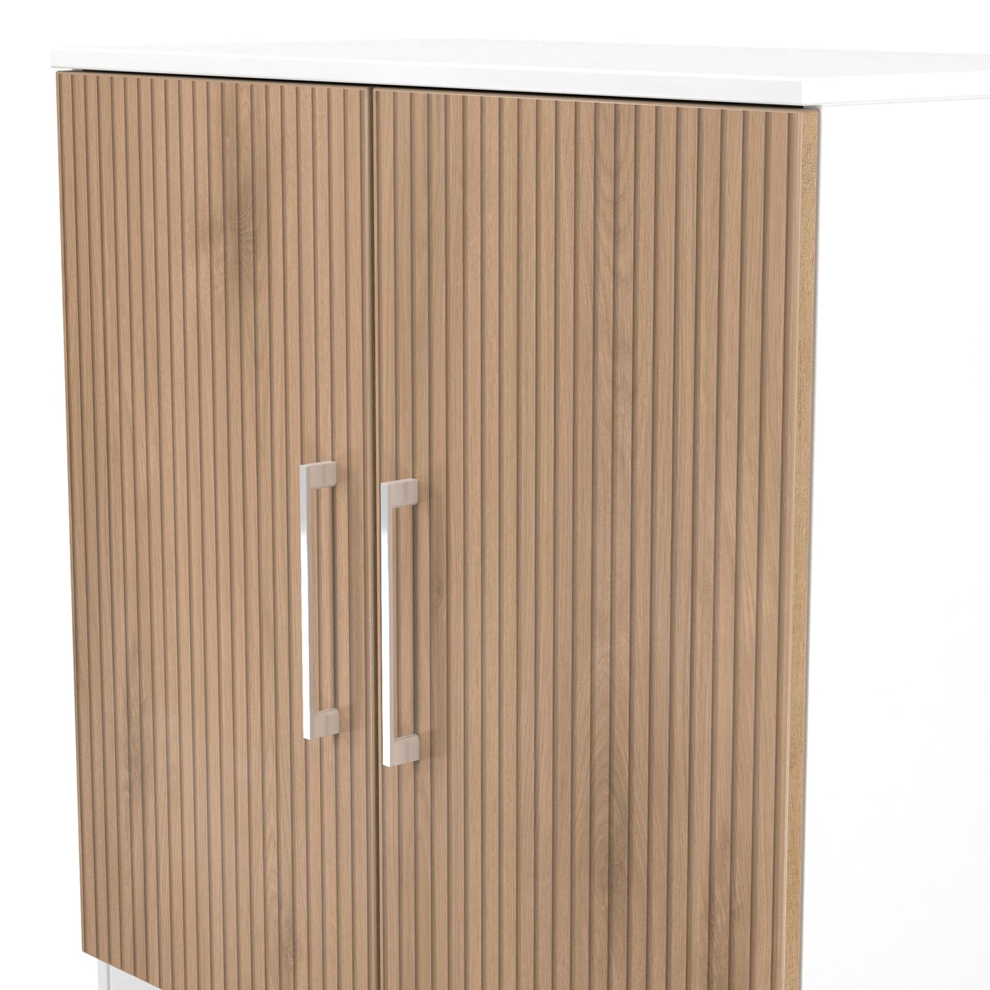 Worcester Cabinet White & Light Oak 2 Doors 1 Shelf 74cm