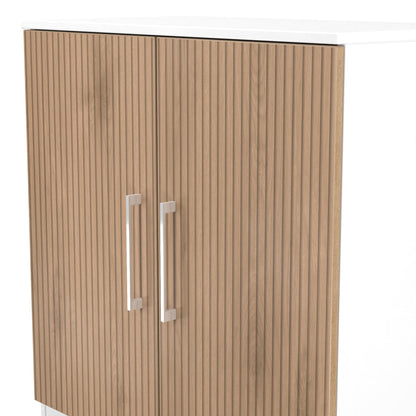 Worcester Cabinet White & Light Oak 2 Doors 1 Shelf 74cm