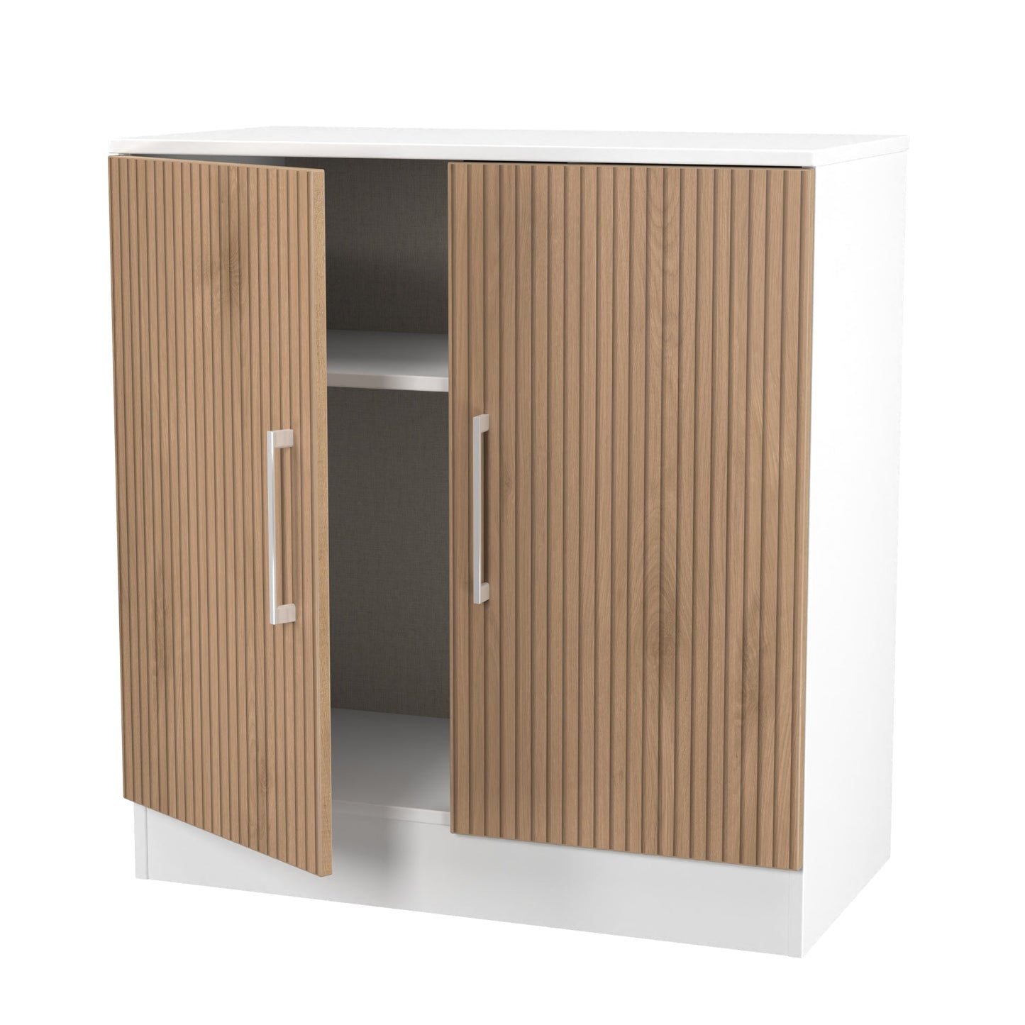 Worcester Cabinet White & Light Oak 2 Doors 1 Shelf 74cm