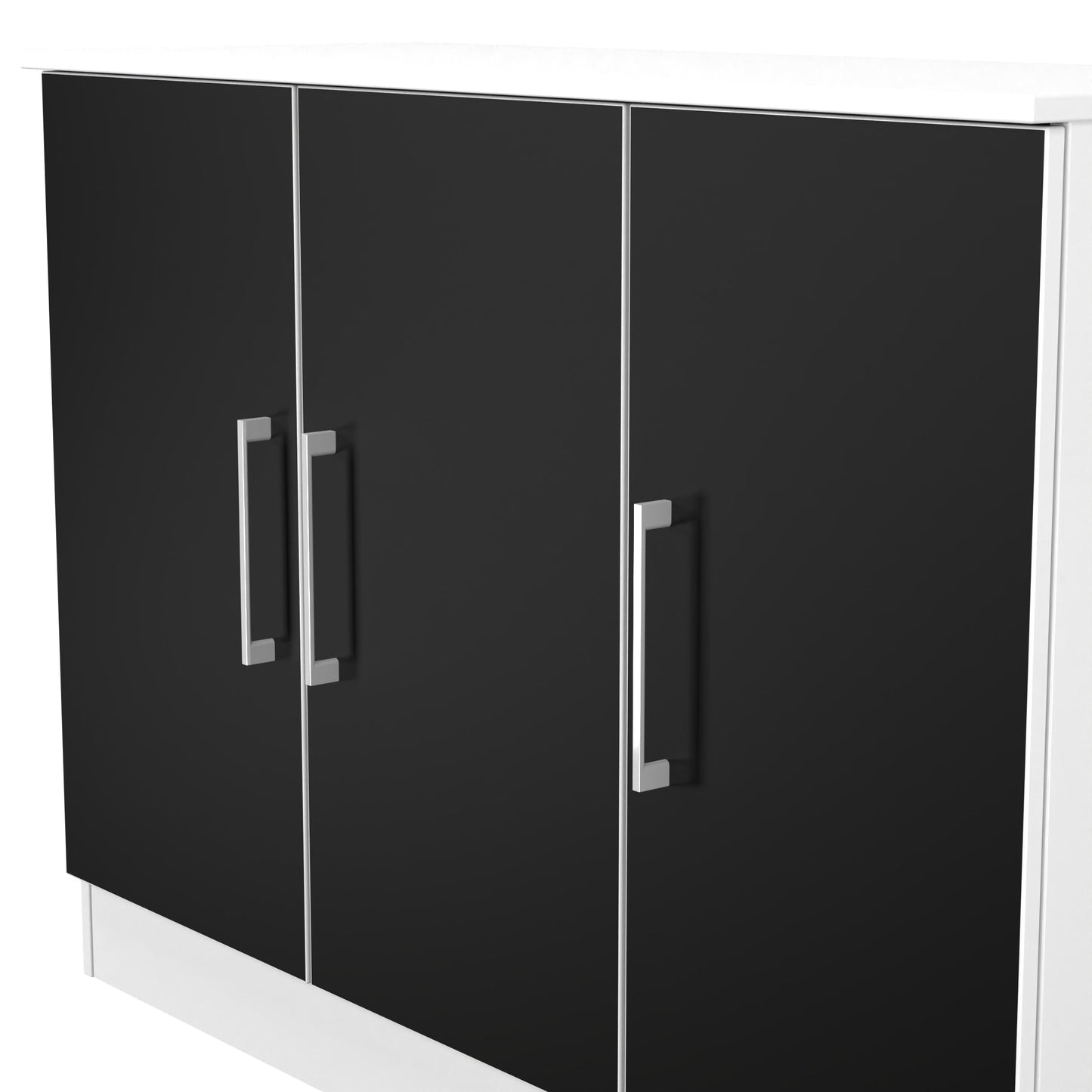 Worcester Large Sideboard Black & White 3 Doors 1 Shelf 110cm