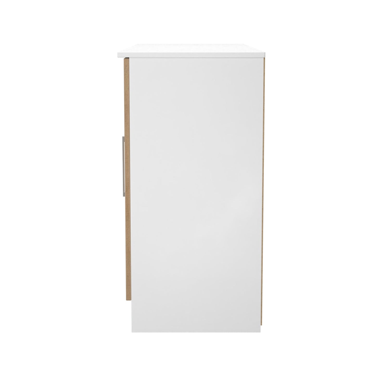 Worcester Large Sideboard White & Light Oak 3 Doors 1 Shelf 110cm