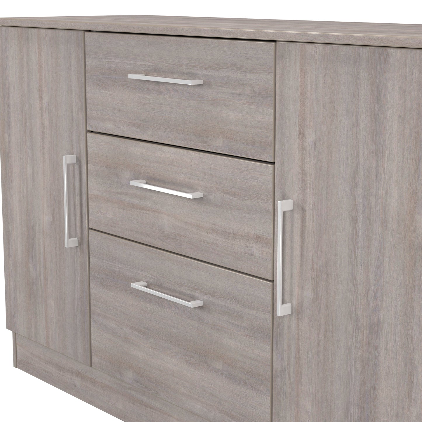 Worcester Large Sideboard Light Grey 2 Doors 2 Shelves 3 Drawers 126cm
