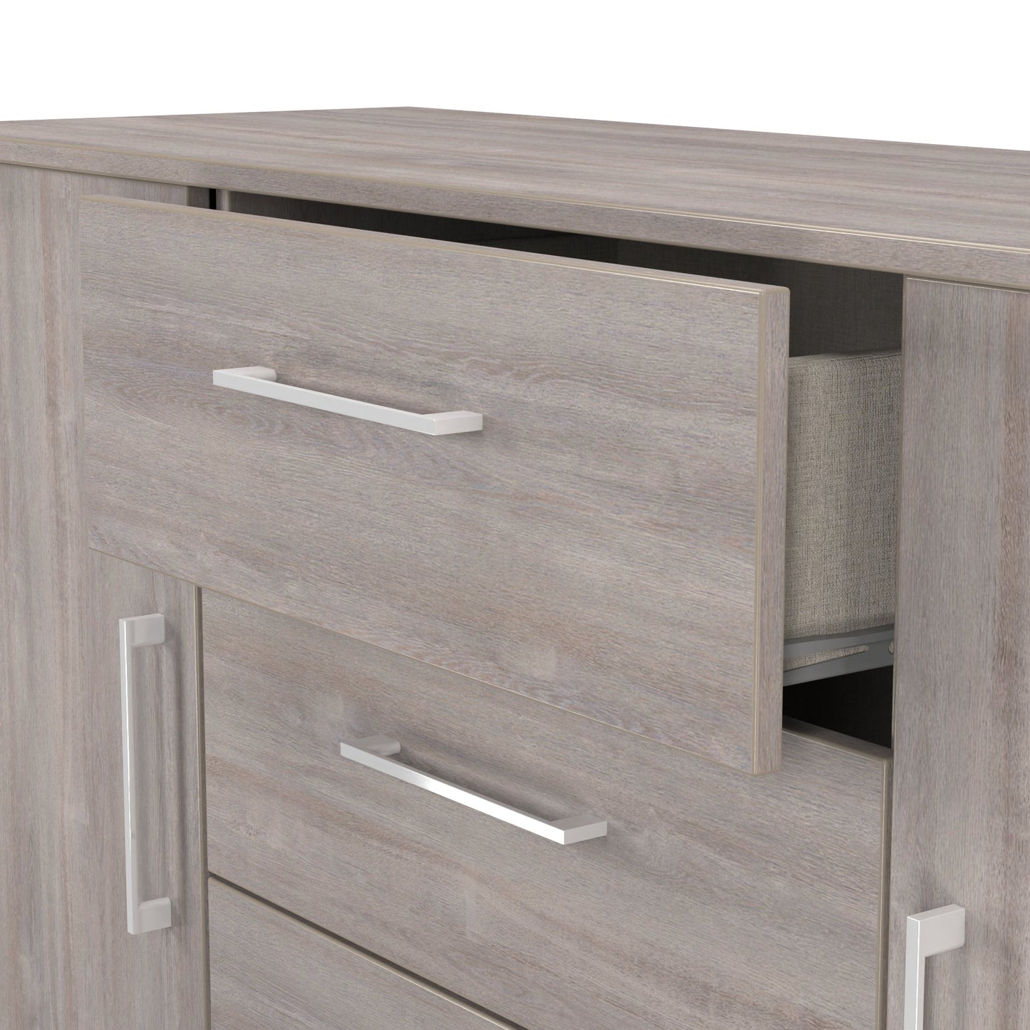 Worcester Large Sideboard Light Grey 2 Doors 2 Shelves 3 Drawers 126cm
