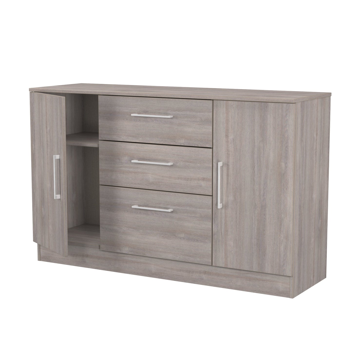 Worcester Large Sideboard Light Grey 2 Doors 2 Shelves 3 Drawers 126cm