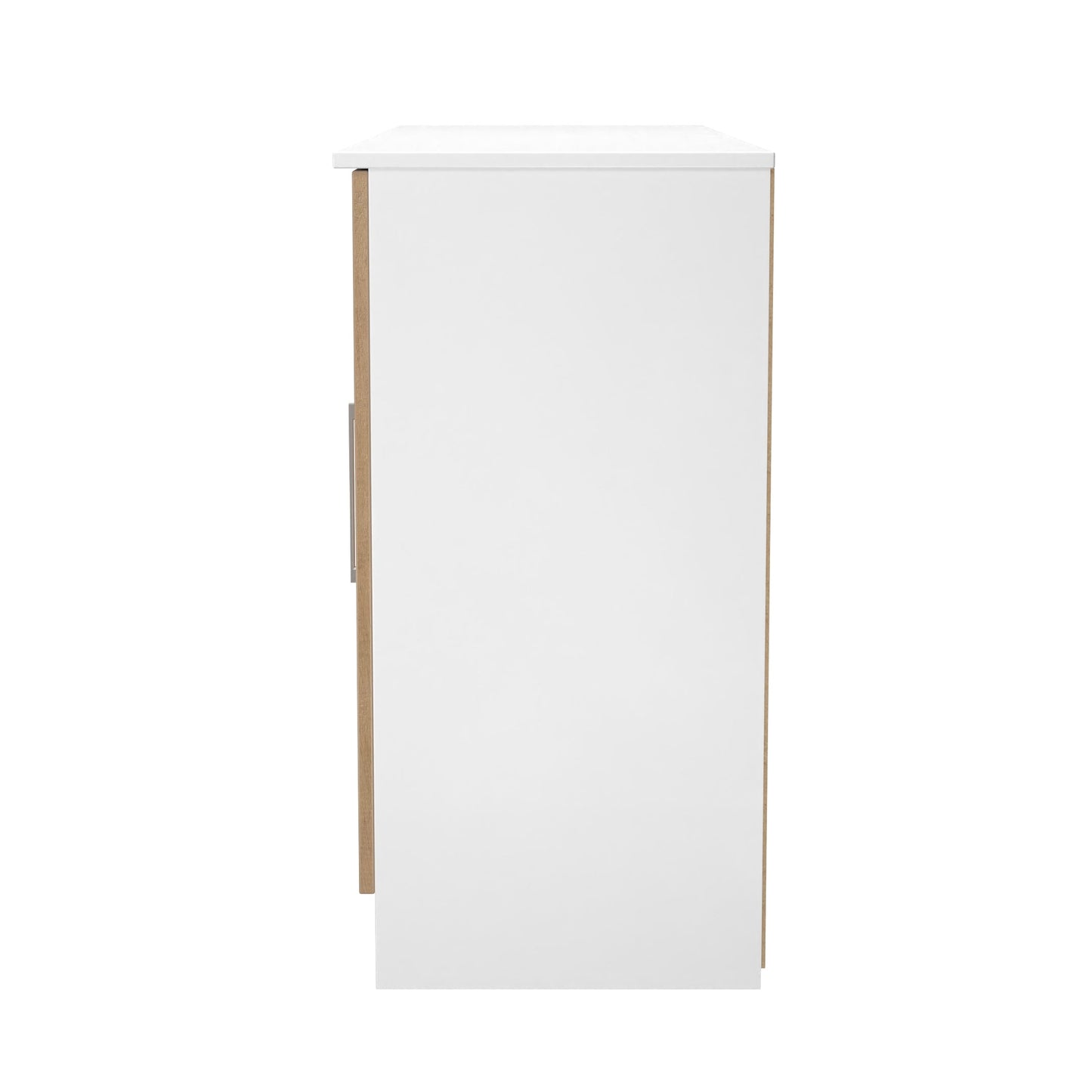 Worcester Large Sideboard White & Light Oak 2 Doors 2 Shelves 3 Drawers 126cm