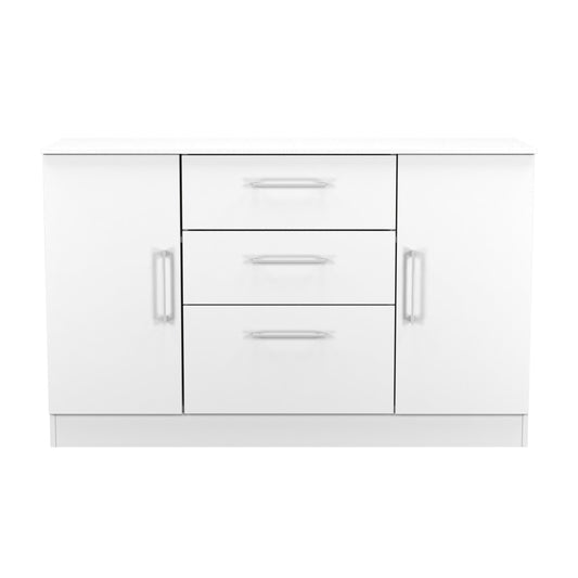 Worcester Large Sideboard White 2 Doors 2 Shelves 3 Drawers 126cm