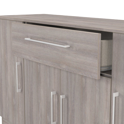 Worcester Large Sideboard Light Grey 4 Doors 2 Shelves 1 Drawer 144cm