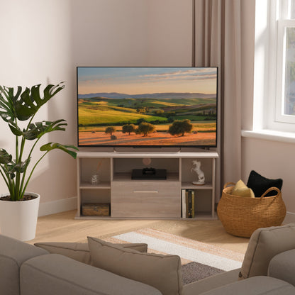 Worcester Corner Corner TV Unit Light Grey 5 Shelves 1 Drawer 110cm