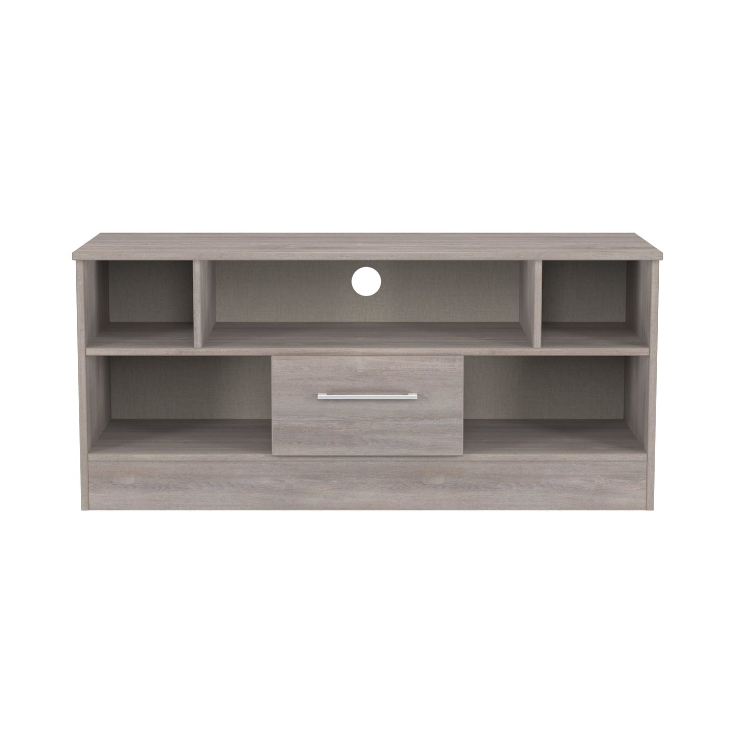 Worcester TV Unit Light Grey 5 Shelves 1 Drawer 110cm