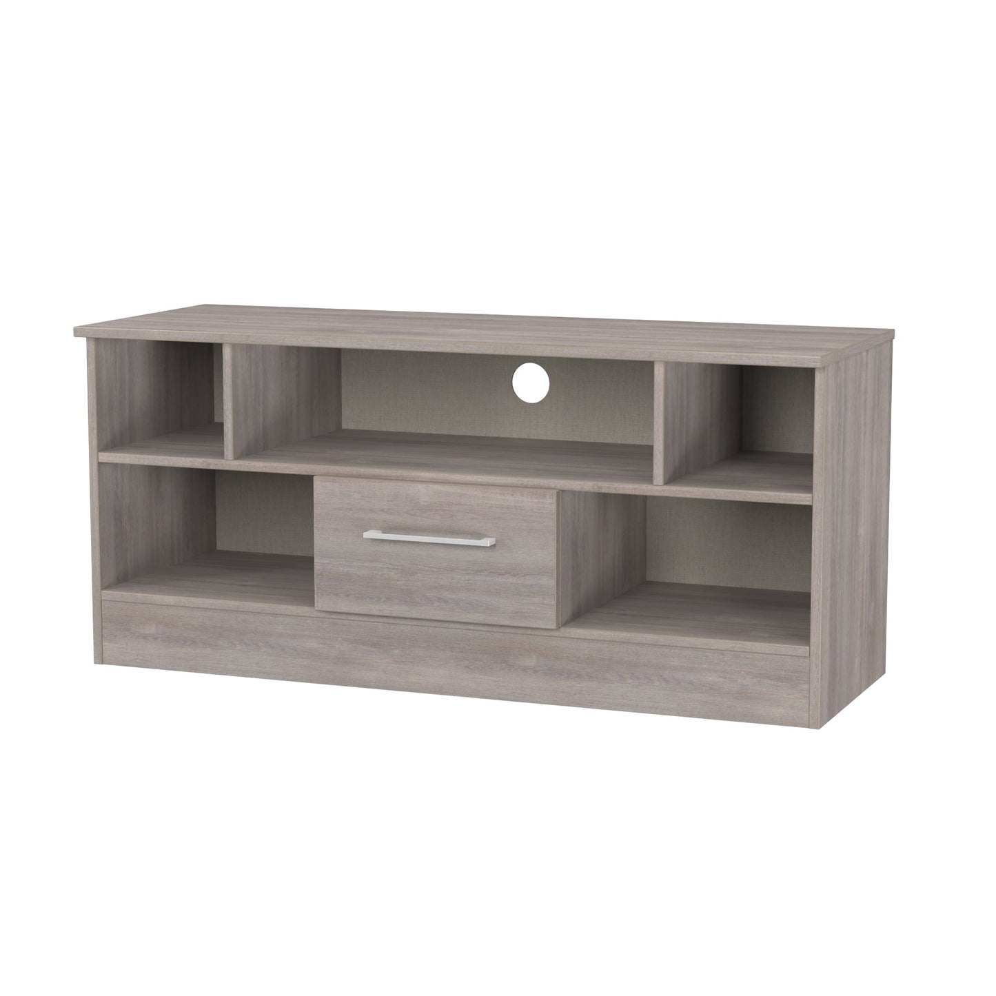 Worcester TV Unit Light Grey 5 Shelves 1 Drawer 110cm