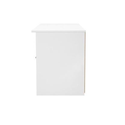 Worcester TV Unit White & Light Oak 5 Shelves 1 Drawer 110cm