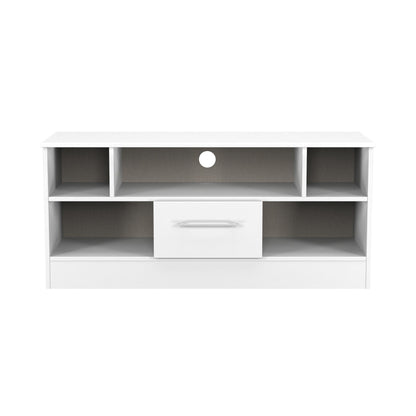 Worcester TV Unit White 5 Shelves 1 Drawer 110cm