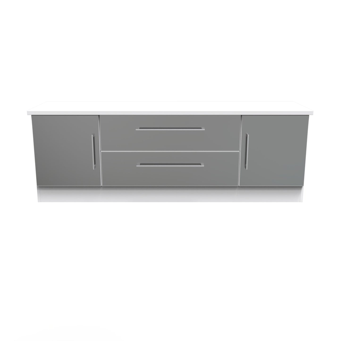 Worcester TV Unit Black & White 2 Drawers 2 Doors 144cm