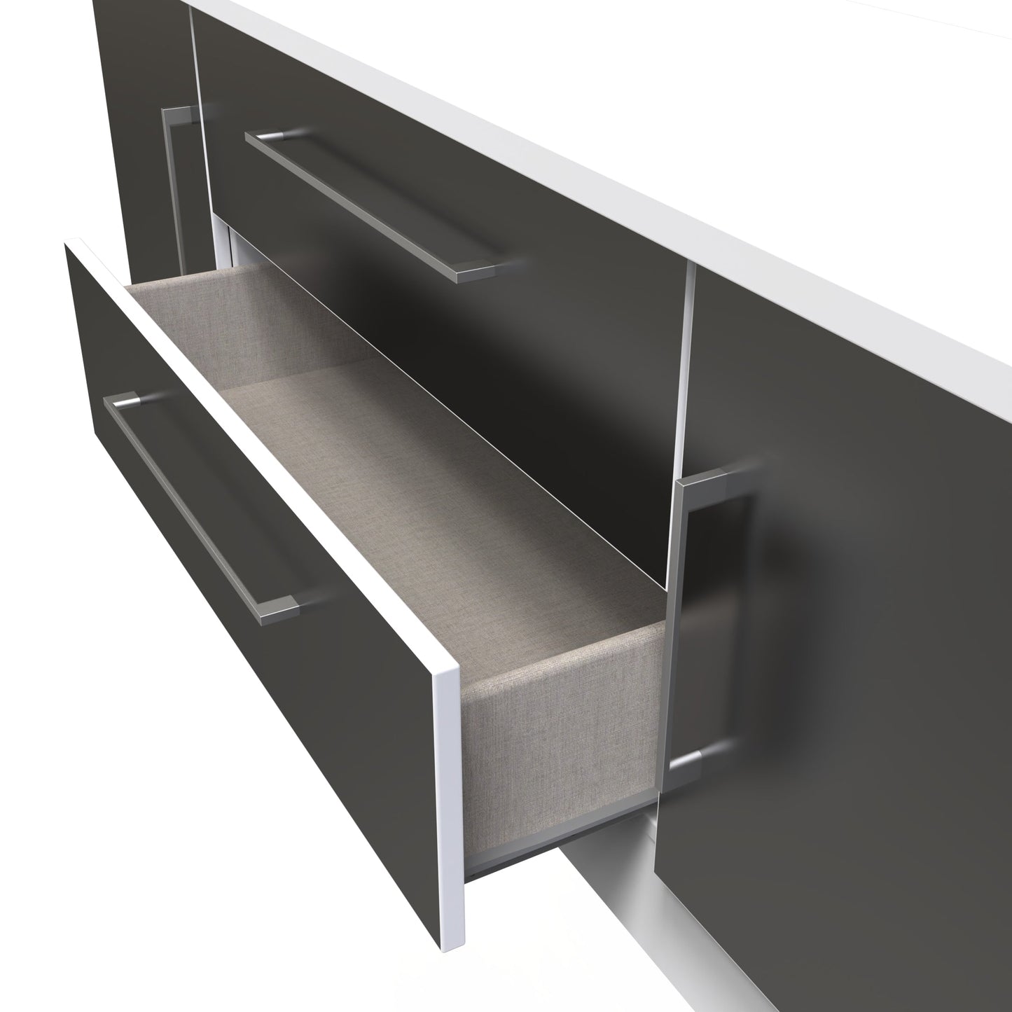 Worcester TV Unit Black & White 2 Drawers 2 Doors 144cm