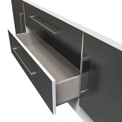 Worcester TV Unit Black & White 2 Drawers 2 Doors 144cm