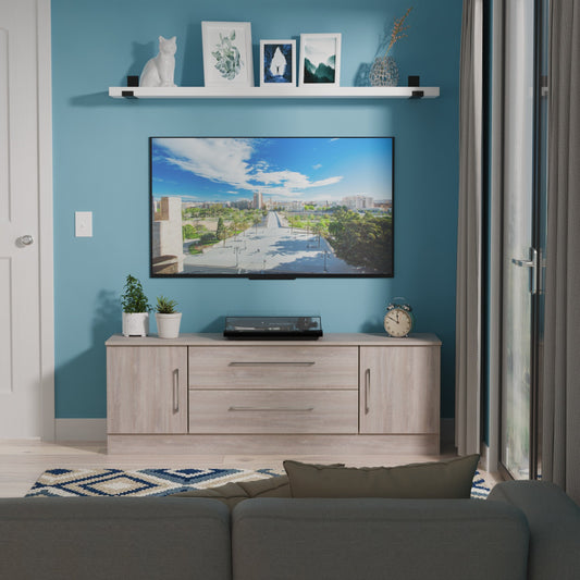 Worcester TV Unit Light Grey 2 Drawers 2 Doors 144cm