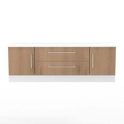 Worcester TV Unit White & Light Oak 2 Drawers 2 Doors 144cm