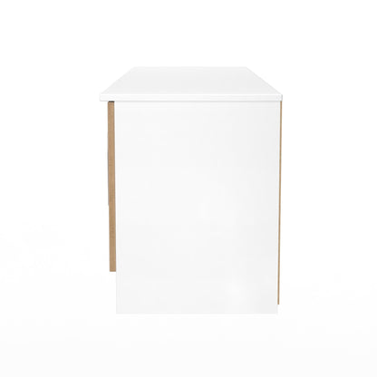 Worcester TV Unit White & Light Oak 2 Drawers 2 Doors 144cm