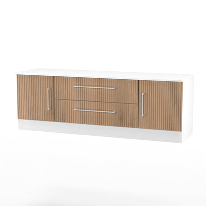 Worcester TV Unit White & Light Oak 2 Drawers 2 Doors 144cm