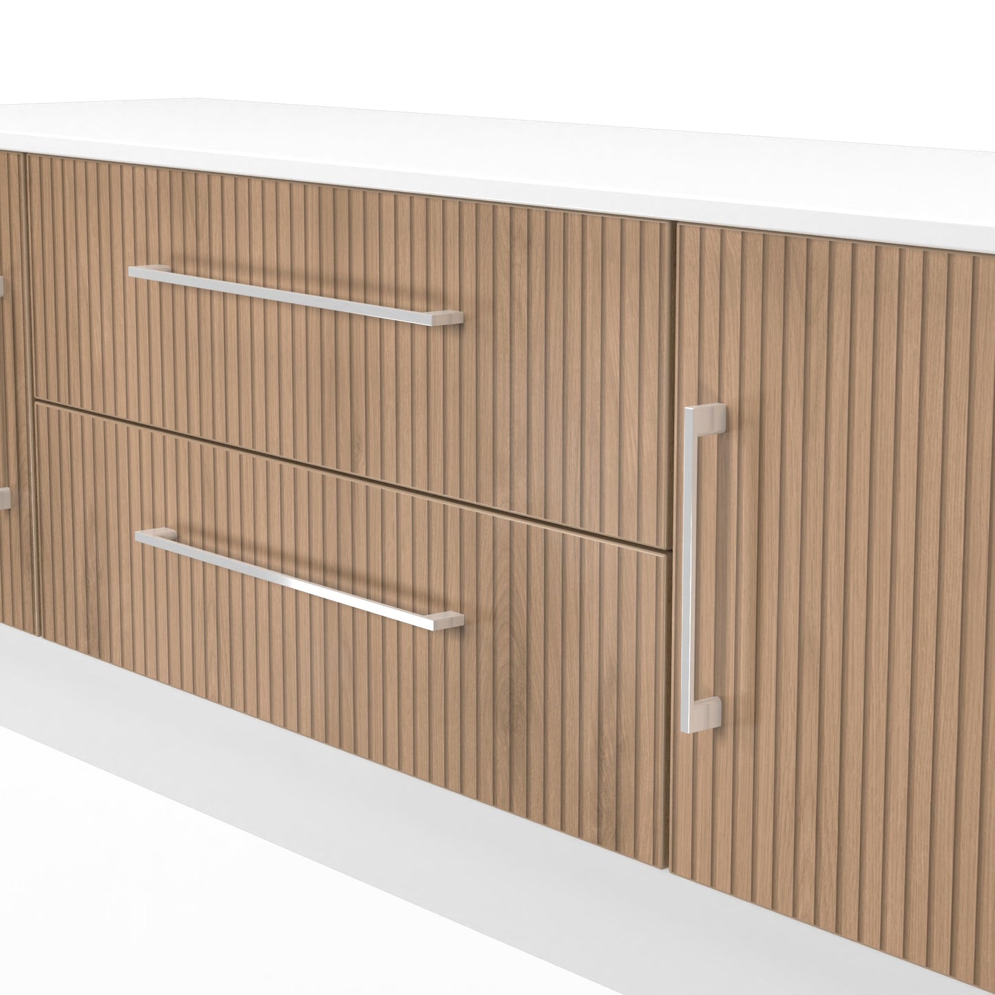 Worcester TV Unit White & Light Oak 2 Drawers 2 Doors 144cm