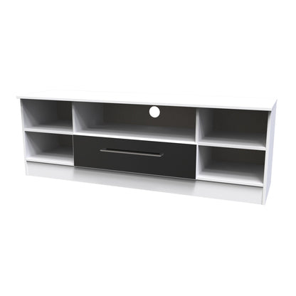Worcester TV Unit Black & White 5 Shelves 1 Drawer 39cm