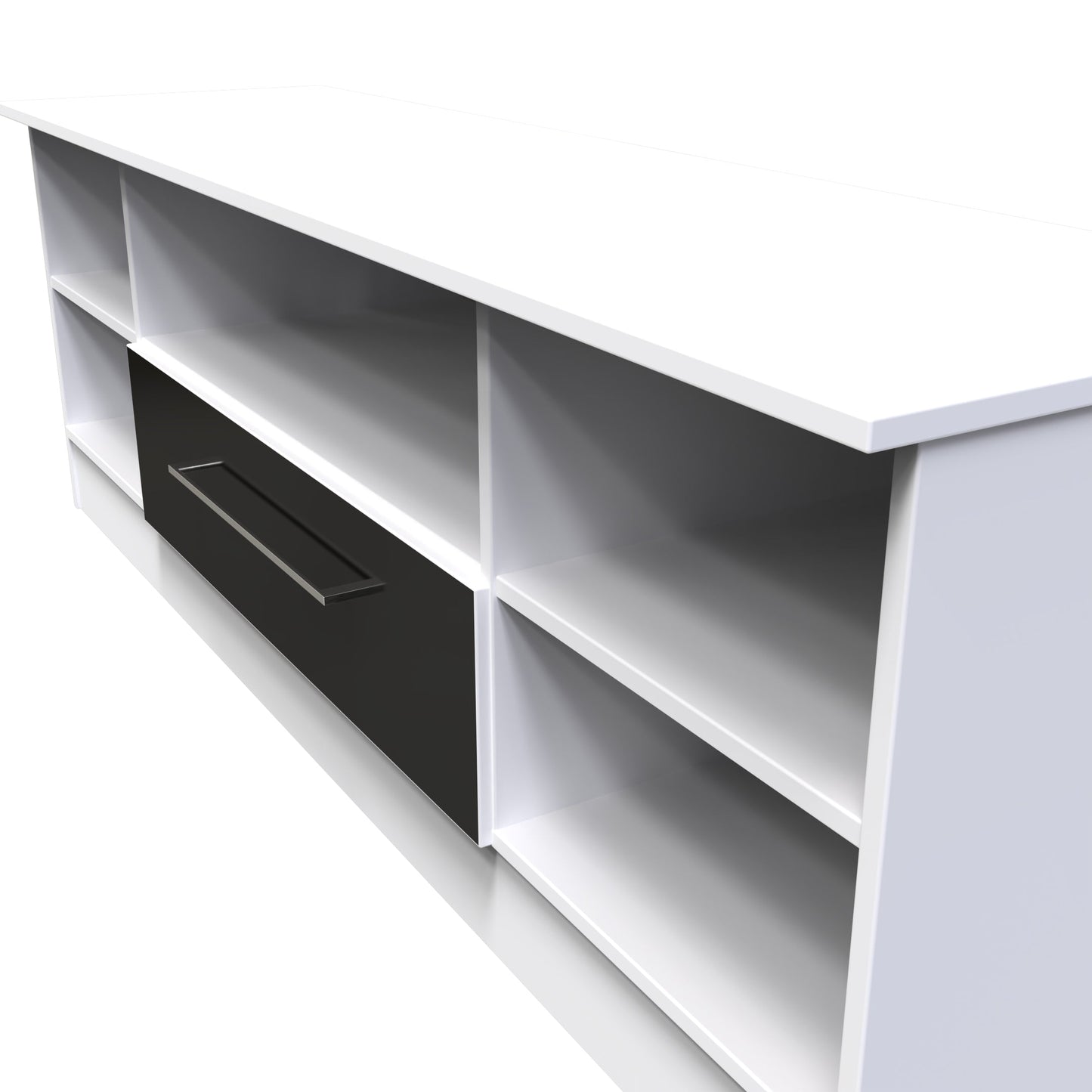Worcester TV Unit Black & White 5 Shelves 1 Drawer 39cm