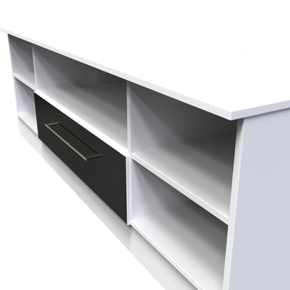 Worcester TV Unit Black & White 5 Shelves 1 Drawer 39cm