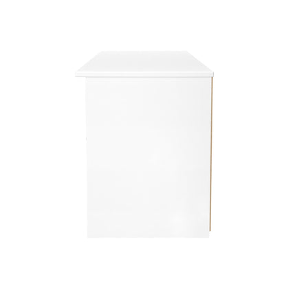 Worcester TV Unit White & Light Oak 5 Shelves 1 Drawer 39cm