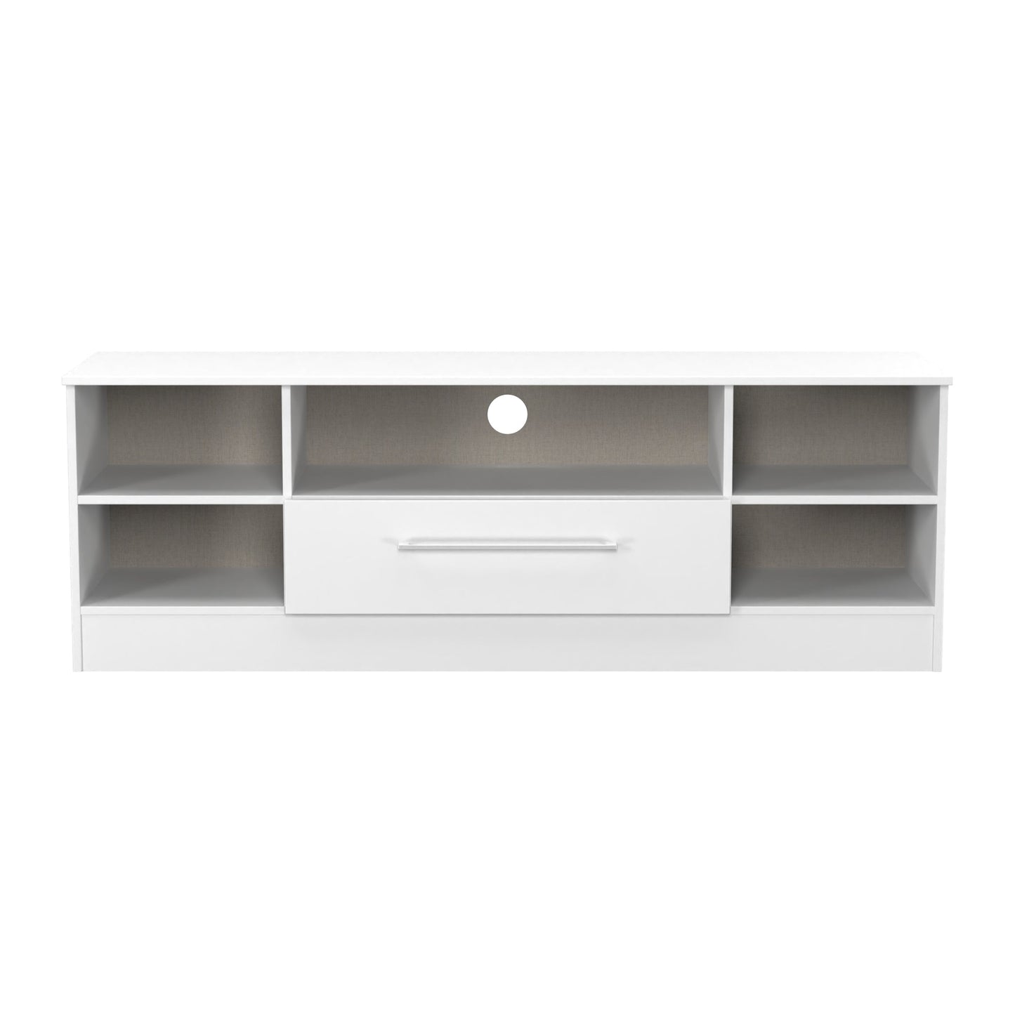 Worcester TV Unit White 5 Shelves 1 Drawer 39cm