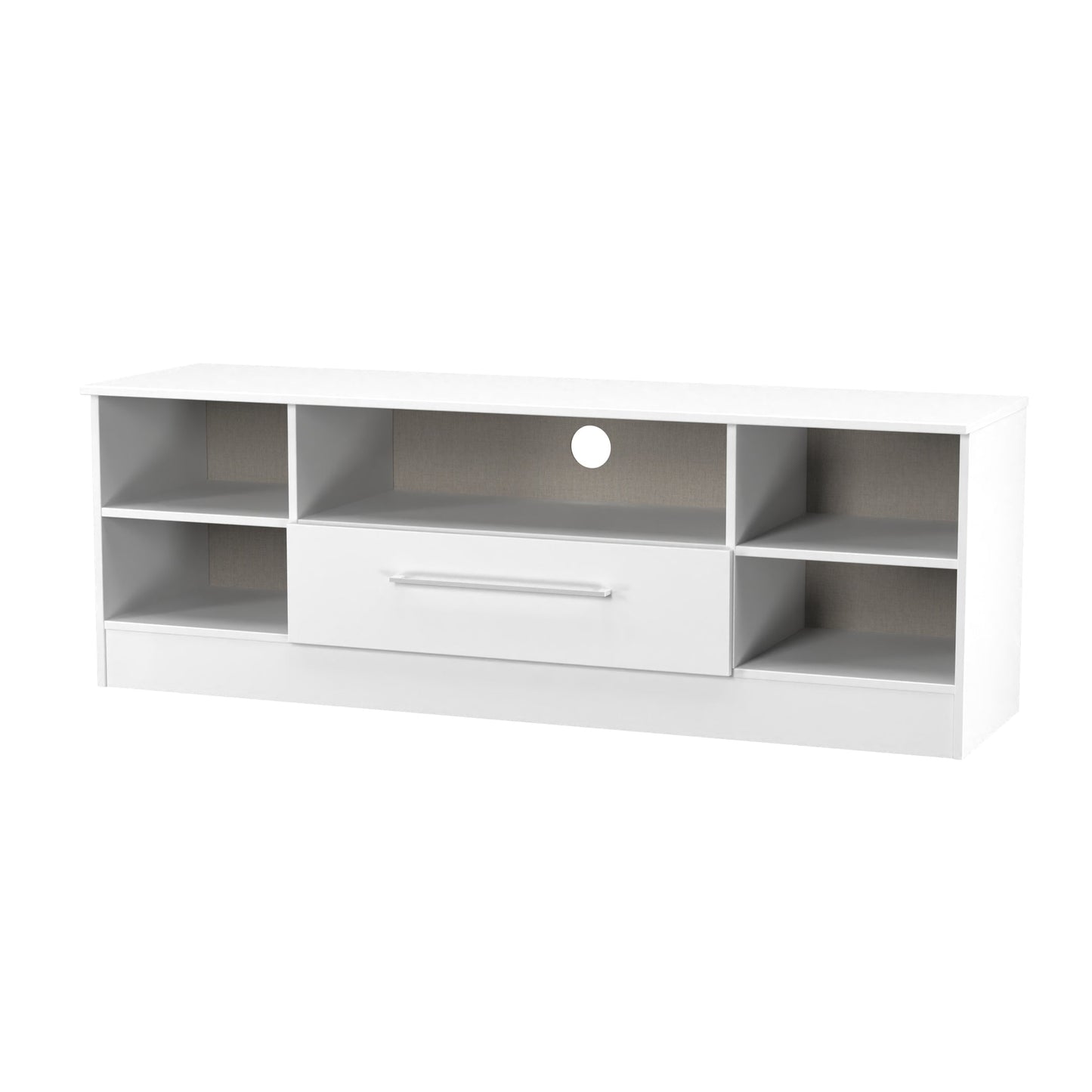 Worcester TV Unit White 5 Shelves 1 Drawer 39cm
