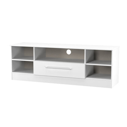Worcester TV Unit White 5 Shelves 1 Drawer 39cm