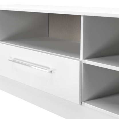 Worcester TV Unit White 5 Shelves 1 Drawer 39cm
