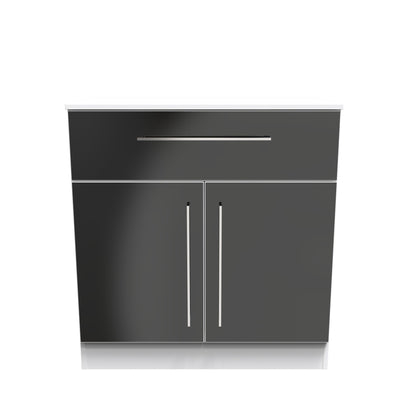 Worcester Sideboard Black & White 2 Doors 1 Drawer 74cm