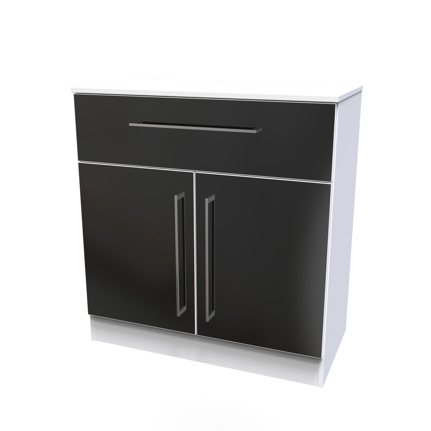 Worcester Sideboard Black & White 2 Doors 1 Drawer 74cm